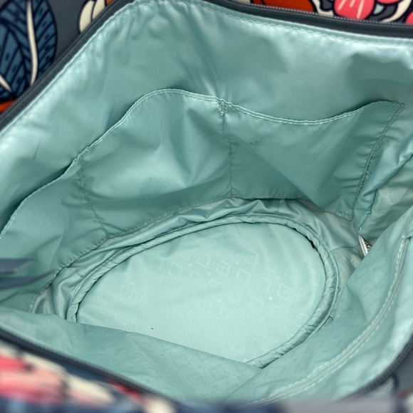 Vera Bradley Glenna Tropical Evening Tote Bag Purse Gray Pink Orange Floral - Picture 10 of 12